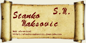 Stanko Maksović vizit kartica